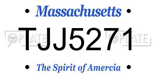 TJJ5271 Massachusetts License Plate