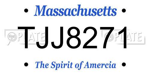 TJJ8271 Massachusetts License Plate