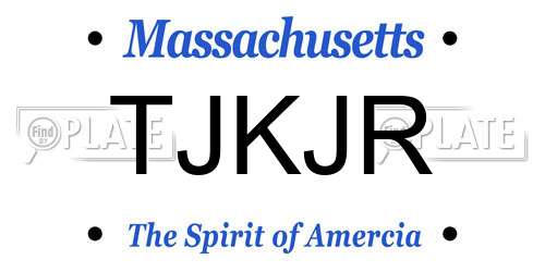 TJKJR Massachusetts License Plate