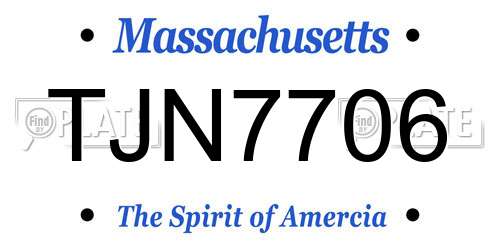 TJN7706 Massachusetts License Plate