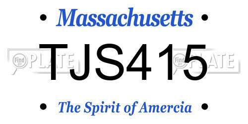 TJS415 Massachusetts License Plate