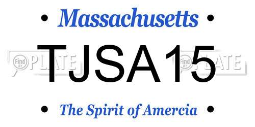 TJSA15 Massachusetts License Plate