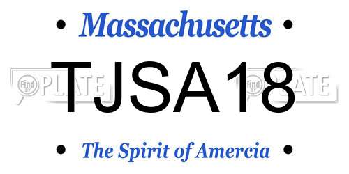 TJSA18 Massachusetts License Plate