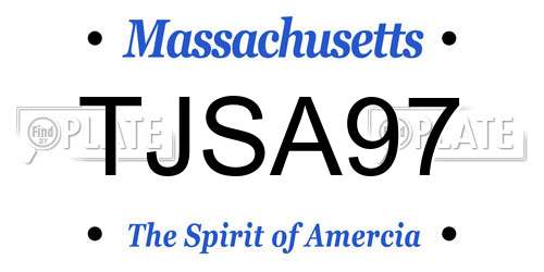 TJSA97 Massachusetts License Plate