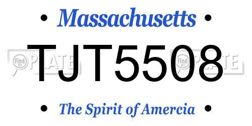 TJT5508 Massachusetts License Plate