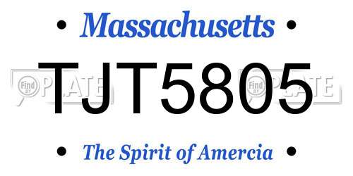TJT5805 Massachusetts License Plate