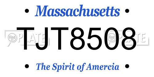 TJT8508 Massachusetts License Plate