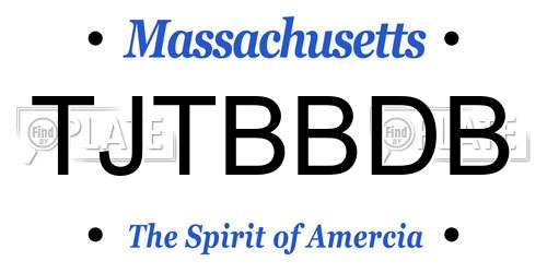 TJTBBDB Massachusetts License Plate