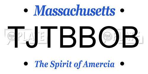 TJTBBOB Massachusetts License Plate