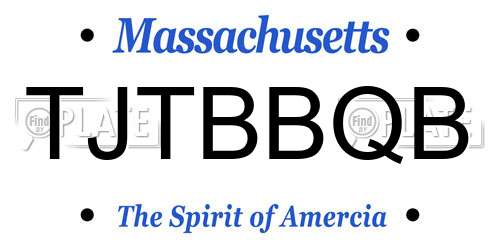 TJTBBQB Massachusetts License Plate
