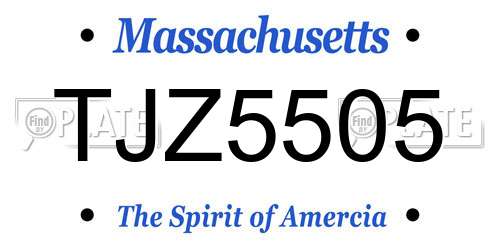 TJZ5505 Massachusetts License Plate