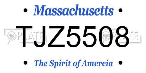 TJZ5508 Massachusetts License Plate