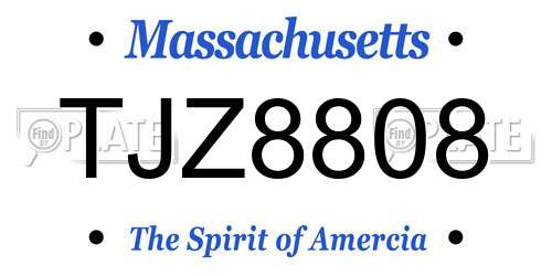 TJZ8808 Massachusetts License Plate