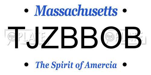 TJZBBOB Massachusetts License Plate