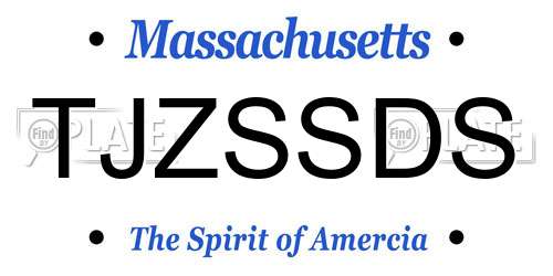 TJZSSDS Massachusetts License Plate