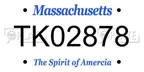 TK02878 Massachusetts License Plate