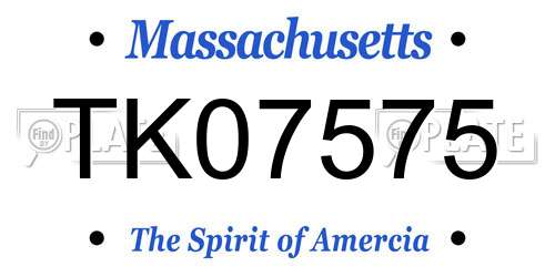 TK07575 Massachusetts License Plate