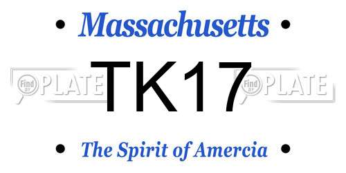 TK17 Massachusetts License Plate