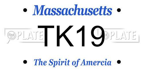 TK19 Massachusetts License Plate