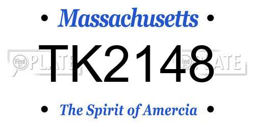 TK2148 Massachusetts License Plate