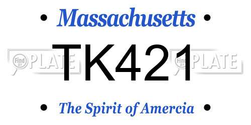 TK421 Massachusetts License Plate