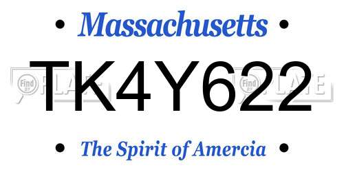 TK4Y622 Massachusetts License Plate