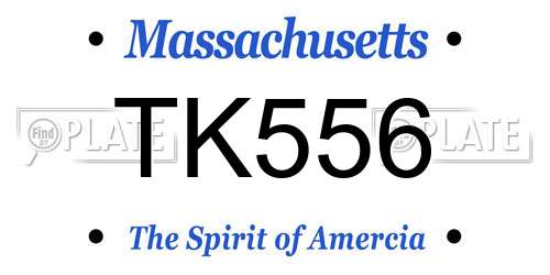 TK556 Massachusetts License Plate