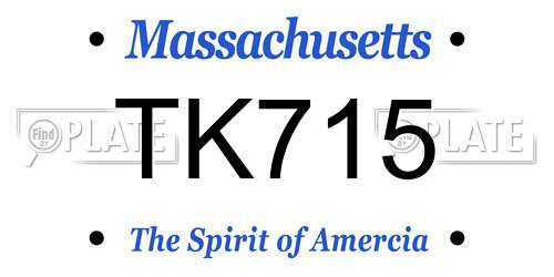 TK715 Massachusetts License Plate