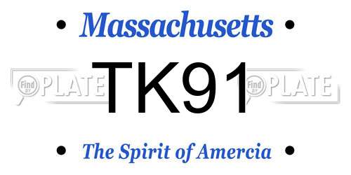 TK91 Massachusetts License Plate