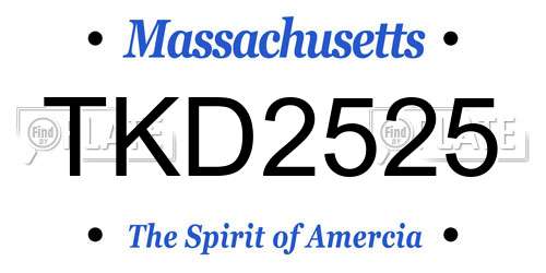 TKD2525 Massachusetts License Plate