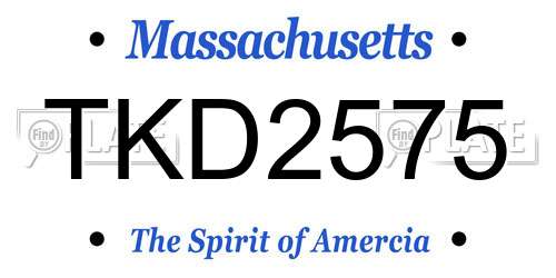 TKD2575 Massachusetts License Plate