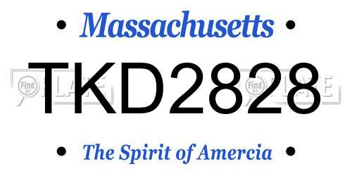 TKD2828 Massachusetts License Plate