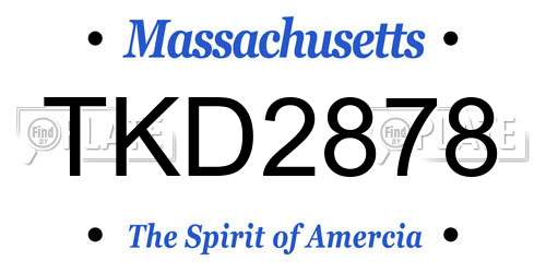 TKD2878 Massachusetts License Plate