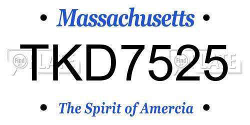 TKD7525 Massachusetts License Plate