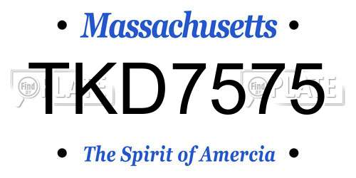 TKD7575 Massachusetts License Plate