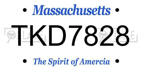 TKD7828 Massachusetts License Plate