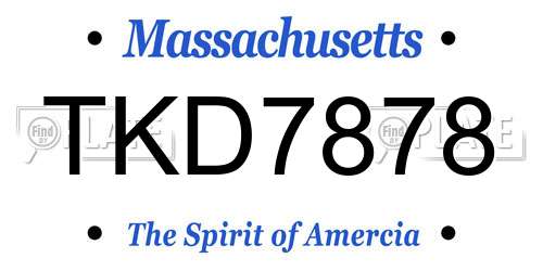 TKD7878 Massachusetts License Plate