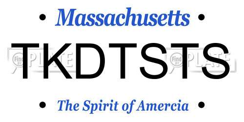 TKDTSTS Massachusetts License Plate