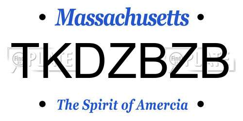 TKDZBZB Massachusetts License Plate