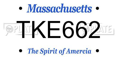 TKE662 Massachusetts License Plate