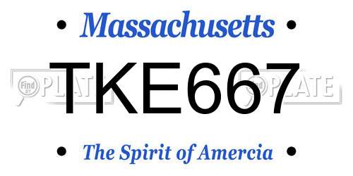 TKE667 Massachusetts License Plate