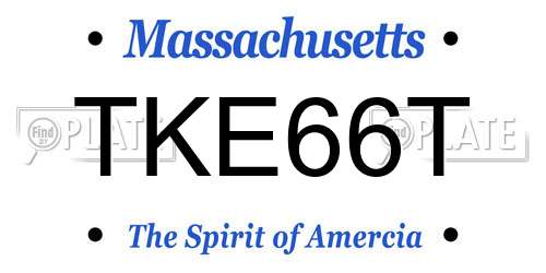 TKE66T Massachusetts License Plate