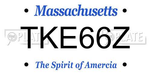 TKE66Z Massachusetts License Plate