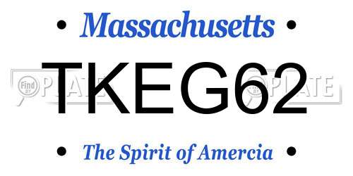 TKEG62 Massachusetts License Plate