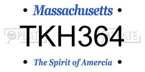 TKH364 Massachusetts License Plate