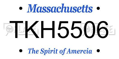TKH5506 Massachusetts License Plate