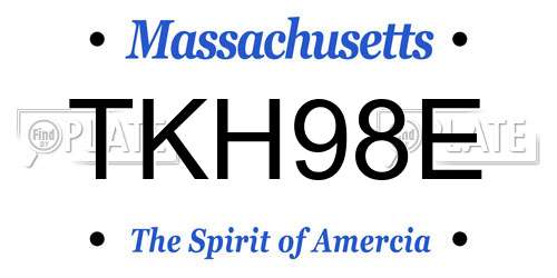 TKH98E Massachusetts License Plate