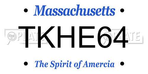 TKHE64 Massachusetts License Plate