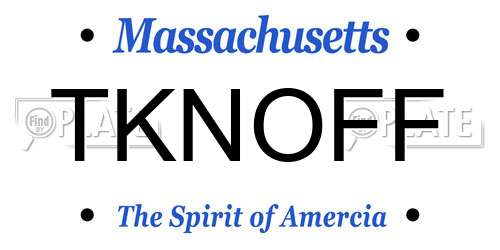 TKNOFF Massachusetts License Plate