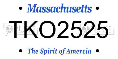 TKO2525 Massachusetts License Plate